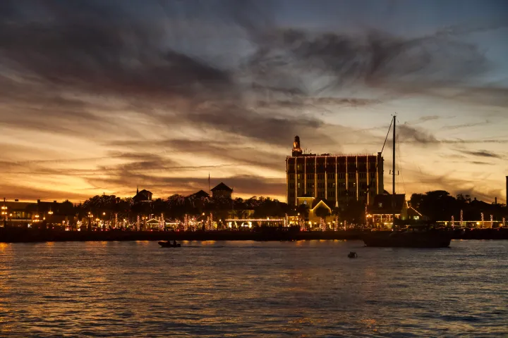 Nights of lights cruise during sunset