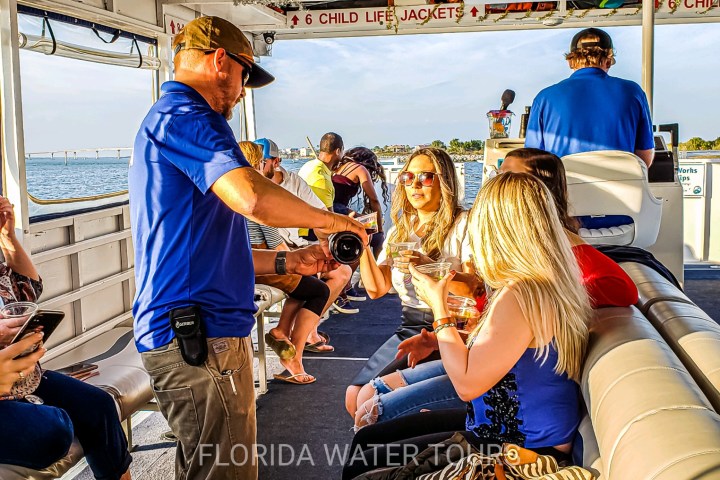 a group of people riding on the back of a person