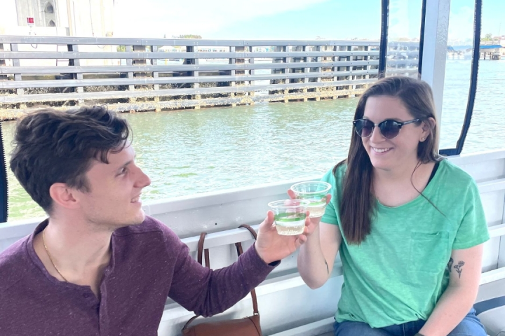 a woman sitting on a bus