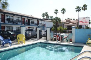 a group of people swimming in a pool of water