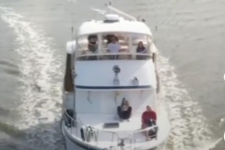 a small boat in a body of water