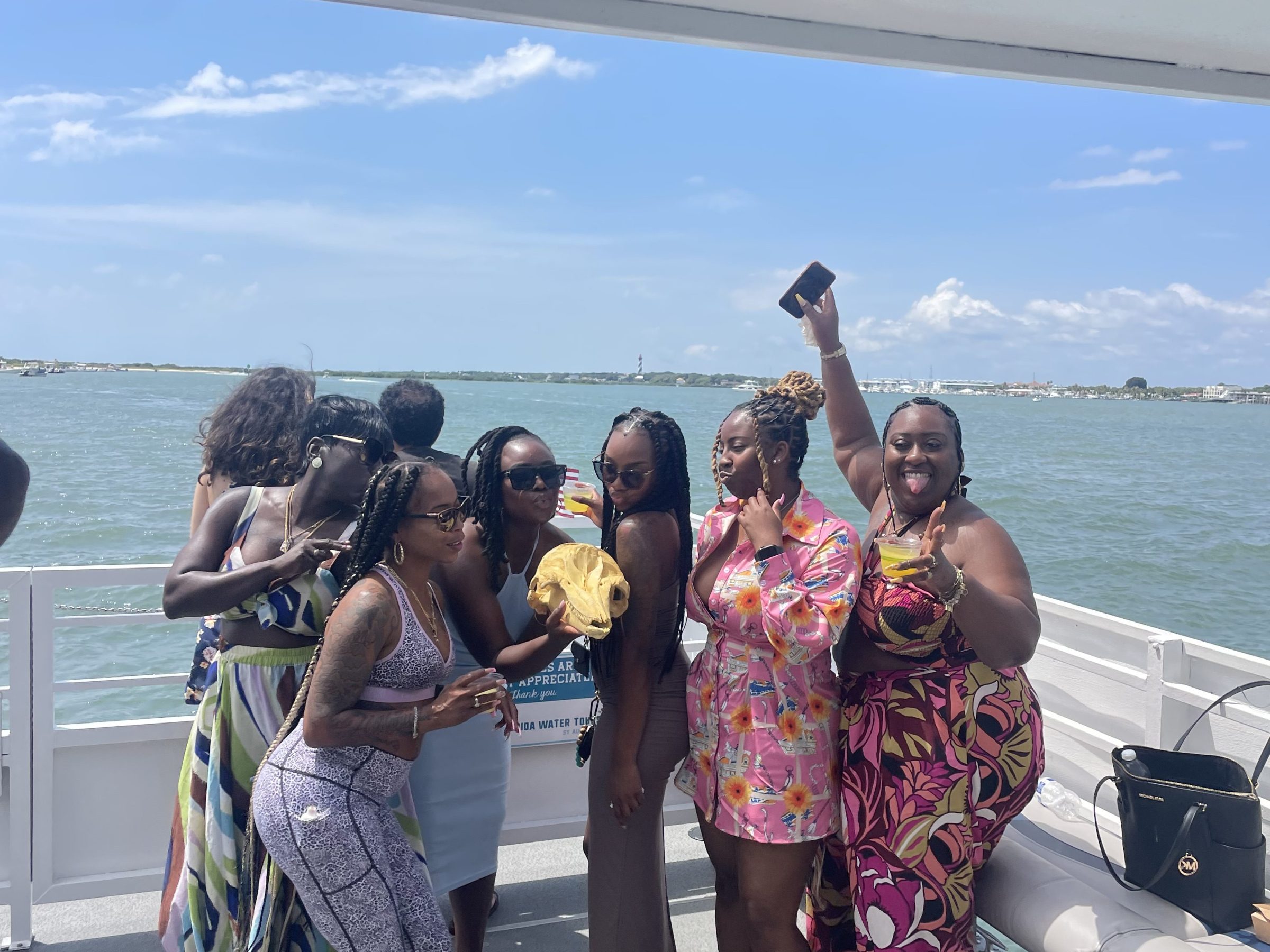 a group of people on a boat