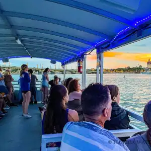 a group of people standing in front of a crowd