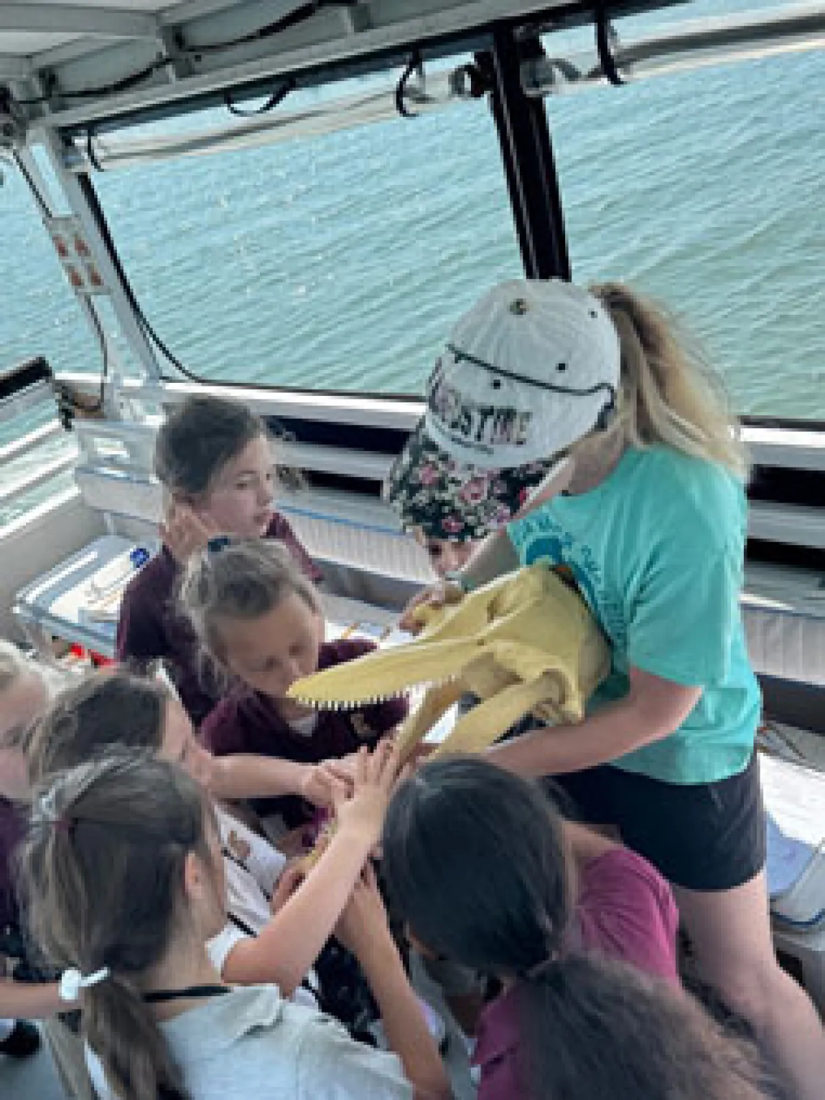 a group of people on a boat